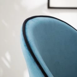 Jack & Alice Chaises capitonnées Jacky (lot de 2) - Tissu & velours / Métal - Gris chiné / Noir -Chaises Soldes 2022 1000208741 201229 16243400009 DETAILS P000000001000208741