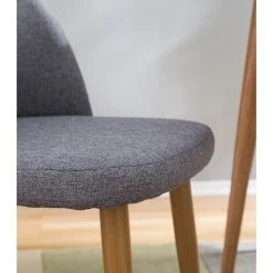 Mørteens Chaises capitonnées Jacklin II (2 él.) - Tissu / Métal - Imitation chêne - Gris clair -Chaises Soldes 2022 1000208746 210106 06513300003 DETAILS P000000001000208746