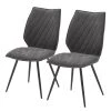 Ars manufacti Chaises Newry (lot de 2) - Imitation cuir / Métal - Anthracite / Noir -Chaises Soldes 2022 1000209376 200402 15444600003 IMAGE P000000001000209376