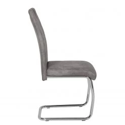 Loftscape Chaise cantilever La Paz II - Microfibre / Métal - Chrome - Gris vintage - Lot de 2 -Chaises Soldes 2022 1000209406 200402 15484900029 DETAILS P000000001000209406