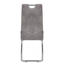 Loftscape Chaise cantilever La Paz II - Microfibre / Métal - Chrome - Gris vintage - Lot de 2 -Chaises Soldes 2022 1000209406 200402 15485000032 DETAILS P000000001000209406