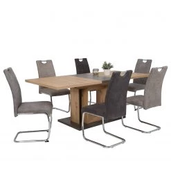 Loftscape Chaise cantilever La Paz II - Microfibre / Métal - Chrome - Gris vintage - Lot de 2 -Chaises Soldes 2022 1000209406 200402 15485100033 DETAILS P000000001000209406