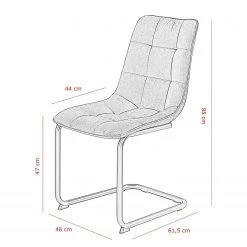 Loftscape Chaise cantilever Ewing - Microfibre / Métal - Noir - Anthracite - Lot de 2 -Chaises Soldes 2022 1000209408 200408 14202000011 SKETCH DETAILS P000000001000209408 sketch