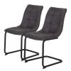 Loftscape Chaise cantilever Ewing - Microfibre / Métal - Noir - Anthracite - Lot de 2 -Chaises Soldes 2022 1000209408 200831 14102600001 IMAGE P000000001000209408