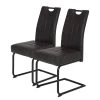 Loftscape Chaises cantilever Bovina (lot de 2) - Microfibre / Métal - Noir - Noir vintage -Chaises Soldes 2022 1000209409 200402 15485200034 IMAGE P000000001000209409