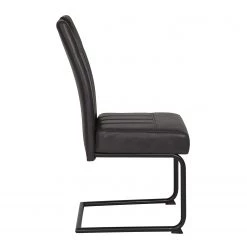 Loftscape Chaises cantilever Bovina (lot de 2) - Microfibre / Métal - Noir - Noir vintage -Chaises Soldes 2022 1000209409 200402 15485200036 DETAILS P000000001000209409