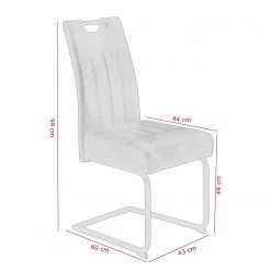 Loftscape Chaises cantilever Bovina (lot de 2) - Microfibre / Métal - Noir - Noir vintage -Chaises Soldes 2022 1000209409 200402 15485300038 SKETCH DETAILS P000000001000209409 sketch