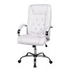 Duo Collection Fauteuil de direction Cedric - Imitation cuir / Métal - Blanc / Chrome