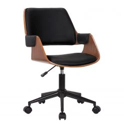 Mørteens Chaise de bureau Luumaki - Imitation cuir - Noir / Noyer -Chaises Soldes 2022 1000210873 200814 11093700074 DETAILS P000000001000210873