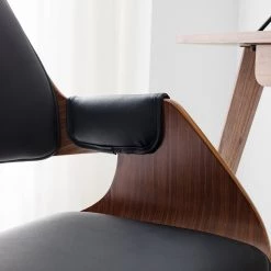 Mørteens Chaise de bureau Luumaki - Imitation cuir - Noir / Noyer -Chaises Soldes 2022 1000210873 210129 12411800006 DETAILS P000000001000210873