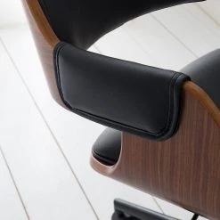 Mørteens Chaise de bureau Luumaki - Imitation cuir - Noir / Noyer -Chaises Soldes 2022 1000210873 210129 12411800007 DETAILS P000000001000210873