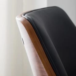 Mørteens Chaise de bureau Luumaki - Imitation cuir - Noir / Noyer -Chaises Soldes 2022 1000210873 210129 12411800008 DETAILS P000000001000210873