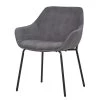Jack & Alice Chaise capitonnée Richville - Velours côtelé / Fer - Gris / Noir -Chaises Soldes 2022 1000210877 200814 11095400114 IMAGE P000000001000210877