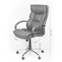 Furnitive Fauteuil de bureau Blackford XXL - Imitation cuir / Métal - Gris / Chrome -Chaises Soldes 2022 1000211328 200511 14230400008 SKETCH DETAILS P000000001000211328 sketch