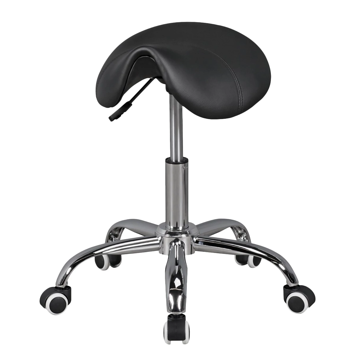 Furnitive Tabouret de bureau Cloquet - Imitation cuir / Métal - Chrome - Noir 3 Furnitive Tabouret de bureau Cloquet - Imitation cuir / Métal - Chrome - Noir