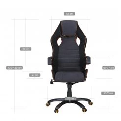 Furnitive Chaise gamer Vance - Tissu / Tissage à plat - Noir / Orange -Chaises Soldes 2022 1000211723 200506 12473100082 SKETCH DETAILS P000000001000211723 sketch