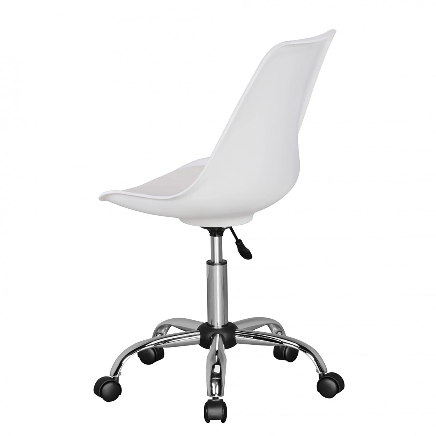 Furnitive Chaise pivotante Kahoka - Imitation cuir / Métal - Chrome - Blanc 6 Furnitive Chaise pivotante Kahoka - Imitation cuir / Métal - Chrome - Blanc – Image 4