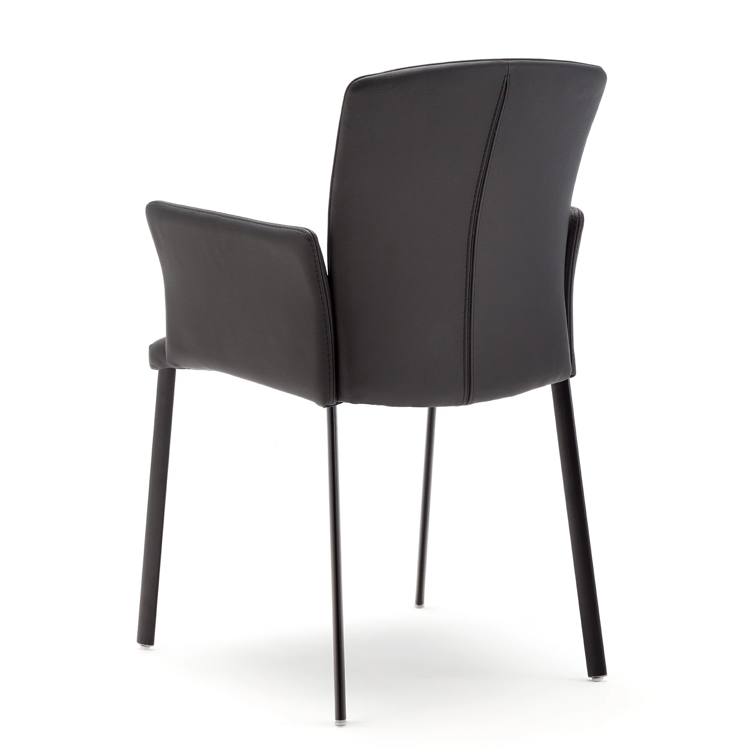 GWINNER Chaise à accoudoirs Carola - Cuir véritable / Fer - Noir 5 GWINNER Chaise à accoudoirs Carola - Cuir véritable / Fer - Noir – Image 3