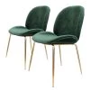 Kayoom Chaises capitonnées Charlize (lot de 2) - Velours / Métal - Laiton - Vert -Chaises Soldes 2022 1000214137 200529 06023500002 IMAGE P000000001000214137