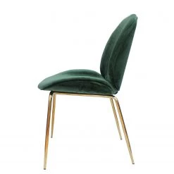 Kayoom Chaises capitonnées Charlize (lot de 2) - Velours / Métal - Laiton - Vert -Chaises Soldes 2022 1000214137 200529 06023600004 DETAILS P000000001000214137