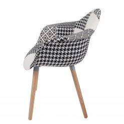 Kayoom Chaises à accoudoirs Dave (lot de 2) - Tissu / Hêtre massif - Noir / Blanc -Chaises Soldes 2022 1000214187 200529 06033100067 DETAILS P000000001000214187