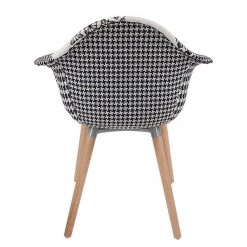 Kayoom Chaises à accoudoirs Dave (lot de 2) - Tissu / Hêtre massif - Noir / Blanc -Chaises Soldes 2022 1000214187 200529 06033400068 DETAILS P000000001000214187