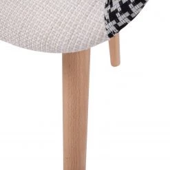 Kayoom Chaises à accoudoirs Dave (lot de 2) - Tissu / Hêtre massif - Noir / Blanc -Chaises Soldes 2022 1000214187 200529 06033500069 DETAILS P000000001000214187