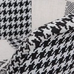 Kayoom Chaises à accoudoirs Dave (lot de 2) - Tissu / Hêtre massif - Noir / Blanc -Chaises Soldes 2022 1000214187 200529 06033500070 DETAILS P000000001000214187