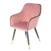 Kayoom Chaise à accoudoirs Amino - Velours / Acier - Rose / Doré