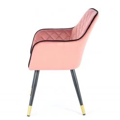 Kayoom Chaise à accoudoirs Amino - Velours / Acier - Rose / Doré -Chaises Soldes 2022 1000214199 200529 06045200167 DETAILS P000000001000214199