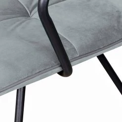 Kayoom Chaises à accoudoirs Eaden (lot de 2) - Velours / Fer - Noir - Gris -Chaises Soldes 2022 1000214201 200529 06050600185 DETAILS P000000001000214201
