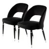 Kayoom Chaises capitonnées Courtney (lot de 2) - Velours / Partiellement en eucalyptus massif - Noir / Argenté -Chaises Soldes 2022 1000214205 200529 06052900218 IMAGE P000000001000214205