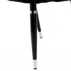 Kayoom Chaises capitonnées Courtney (lot de 2) - Velours / Partiellement en eucalyptus massif - Noir / Argenté -Chaises Soldes 2022 1000214205 200529 06053400223 DETAILS P000000001000214205