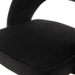 Kayoom Chaises capitonnées Courtney (lot de 2) - Velours / Partiellement en eucalyptus massif - Noir / Argenté -Chaises Soldes 2022 1000214205 200529 06053400224 DETAILS P000000001000214205