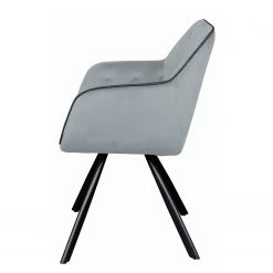 Kayoom Chaise à accoudoirs Eann - Velours / Fer - Noir - Gris -Chaises Soldes 2022 1000214206 200529 06054000229 DETAILS P000000001000214206