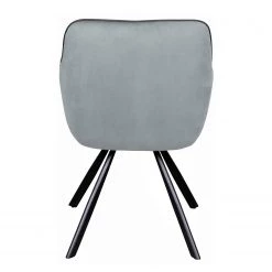 Kayoom Chaise à accoudoirs Eann - Velours / Fer - Noir - Gris -Chaises Soldes 2022 1000214206 200529 06054100230 DETAILS P000000001000214206