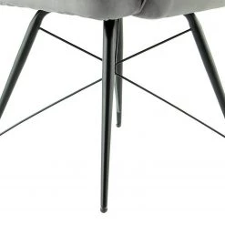 Kayoom Chaise capitonnée Carol I - Velours côtelé et microfibre / Fer - Rouge -Chaises Soldes 2022 1000214208 200529 06055000247 DETAILS P000000001000214208