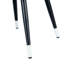 Kayoom Chaise à accoudoirs Amino - Velours / Acier - Noir / Argenté -Chaises Soldes 2022 1000214228 200529 06074600390 DETAILS P000000001000214228