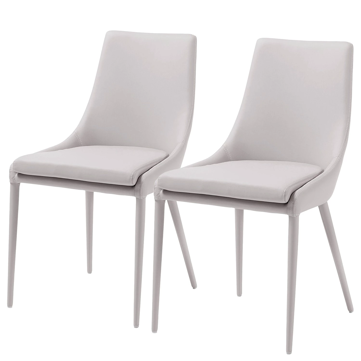 Loftscape Chaises capitonnées Doyline II (2 él.) - Tissu / Imitation cuir - Beige 3 Loftscape Chaises capitonnées Doyline II (2 él.) - Tissu / Imitation cuir - Beige