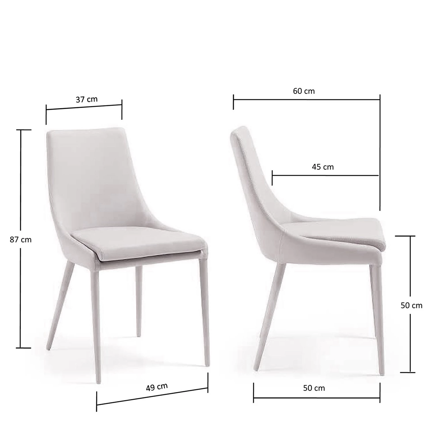 Loftscape Chaises capitonnées Doyline II (2 él.) - Tissu / Imitation cuir - Beige 8 Loftscape Chaises capitonnées Doyline II (2 él.) - Tissu / Imitation cuir - Beige – Image 6