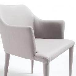 Loftscape Chaises à accoudoirs Dayline II (2 él.) - Imitation cuir / Acier - Gris clair -Chaises Soldes 2022 1000216162 200623 13432900030 DETAILS P000000001000216162