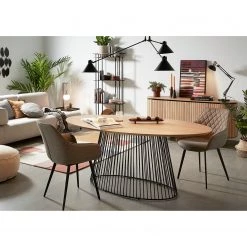 Red Living Chaises à accoudoirs Amira (lot de 2) - Imitation cuir / Acier - Noir - Sable vintage -Chaises Soldes 2022 1000216166 200623 13435300055 MOOD DETAILS P000000001000216166 mood