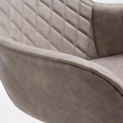 Red Living Chaises à accoudoirs Amira (lot de 2) - Imitation cuir / Acier - Noir - Sable vintage -Chaises Soldes 2022 1000216166 200623 13435500058 DETAILS P000000001000216166