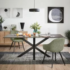 Red Living Chaises à accoudoirs Haslet II (2 él.) - Imitation cuir / Acier - Noir - Vert vintage -Chaises Soldes 2022 1000216170 200623 13442200083 MOOD DETAILS P000000001000216170 mood