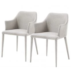 Loftscape Chaises à accoudoirs Dayline I (2 él.) - Tissu / Acier - Gris clair