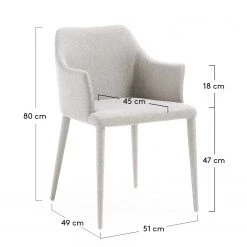 Loftscape Chaises à accoudoirs Dayline I (2 él.) - Tissu / Acier - Gris clair -Chaises Soldes 2022 1000216182 200623 13455100167 SKETCH DETAILS P000000001000216182 sketch