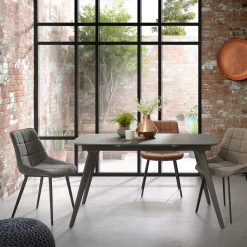 Red Living Chaises capitonnées Kellia (lot de 2) - Imitation cuir / Acier - Noir - Gris vintage 11 Red Living Chaises capitonnées Kellia (lot de 2) - Imitation cuir / Acier - Noir - Gris vintage -Chaises Soldes 2022 1000216184 200623 13455800176 MOOD DETAILS P000000001000216184 mood