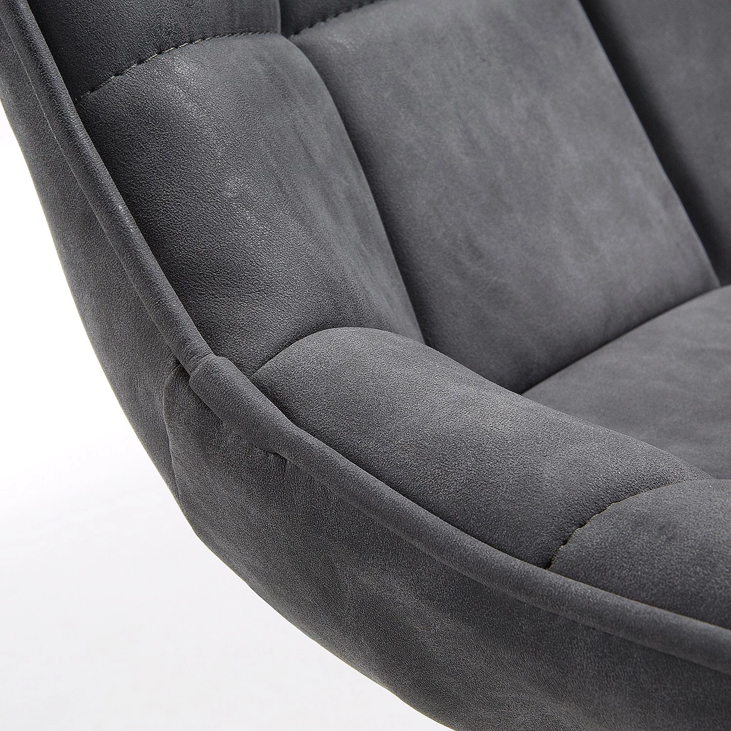 Red Living Chaises capitonnées Kellia (lot de 2) - Imitation cuir / Acier - Noir - Gris vintage 8 Red Living Chaises capitonnées Kellia (lot de 2) - Imitation cuir / Acier - Noir - Gris vintage – Image 6