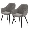 Jack & Alice Chaises à accoudoirs Haslet I (lot de 2) - Velours / Acier - Noir - Gris -Chaises Soldes 2022 1000216192 200623 13465900231 IMAGE P000000001000216192
