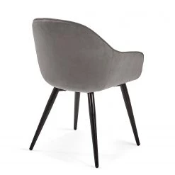 Jack & Alice Chaises à accoudoirs Haslet I (lot de 2) - Velours / Acier - Noir - Gris -Chaises Soldes 2022 1000216192 200623 13470300234 DETAILS P000000001000216192